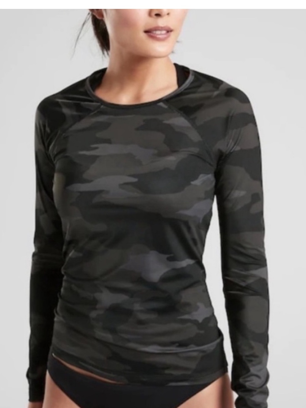 Athleta Freestyle Camo Rashguard Long Sleeve Swim Top Size XL